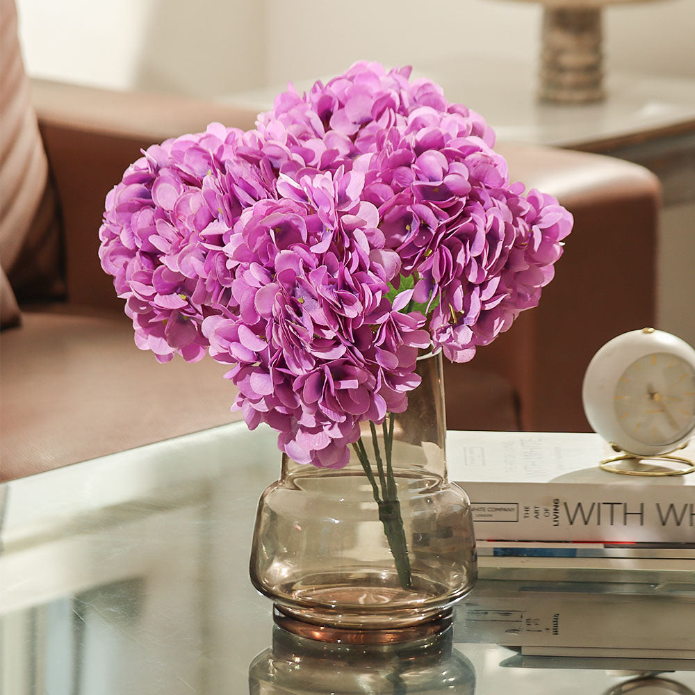 Lacecap Hydrangeas Faux Stem - Amethyst