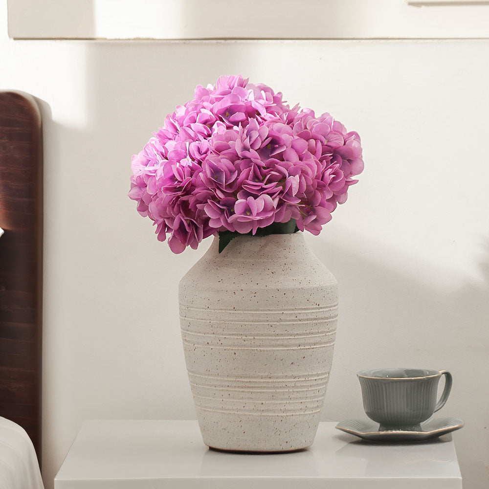 Lacecap Hydrangeas Faux Stem - Amethyst