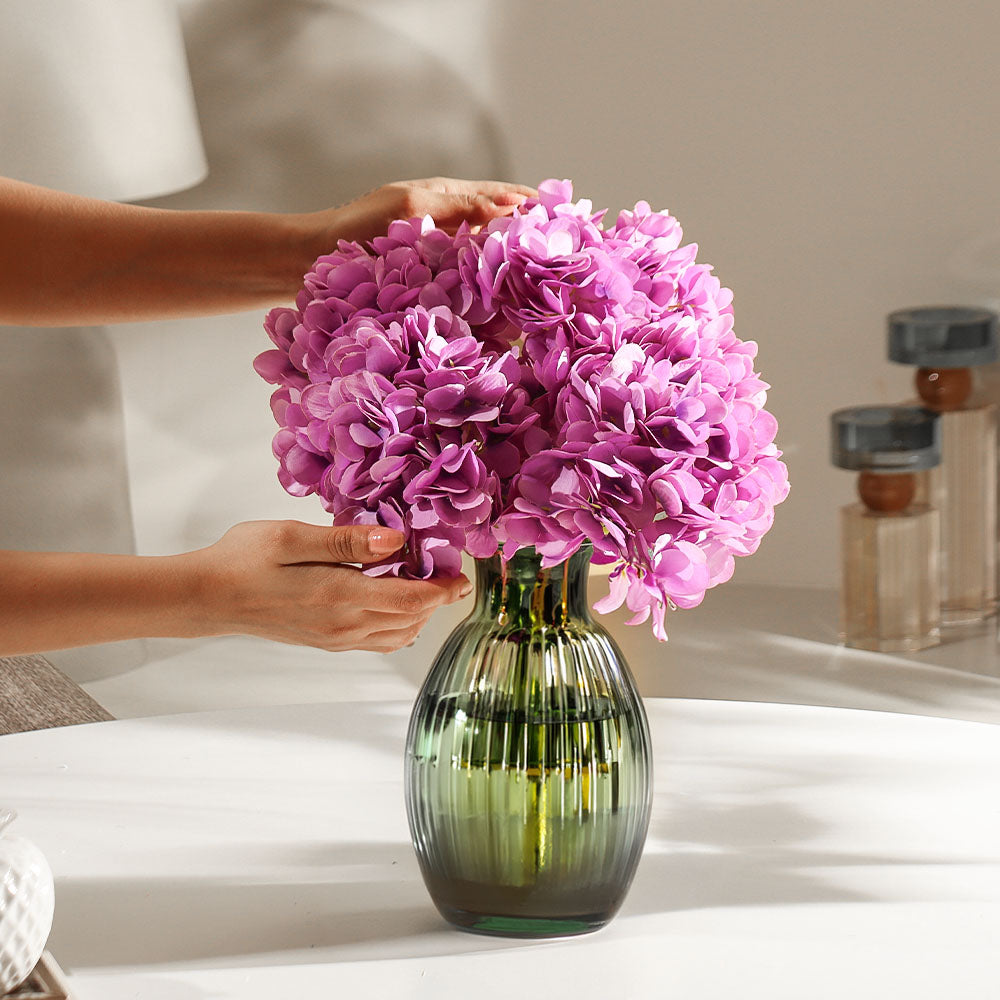 Lacecap Hydrangeas Faux Stem - Amethyst