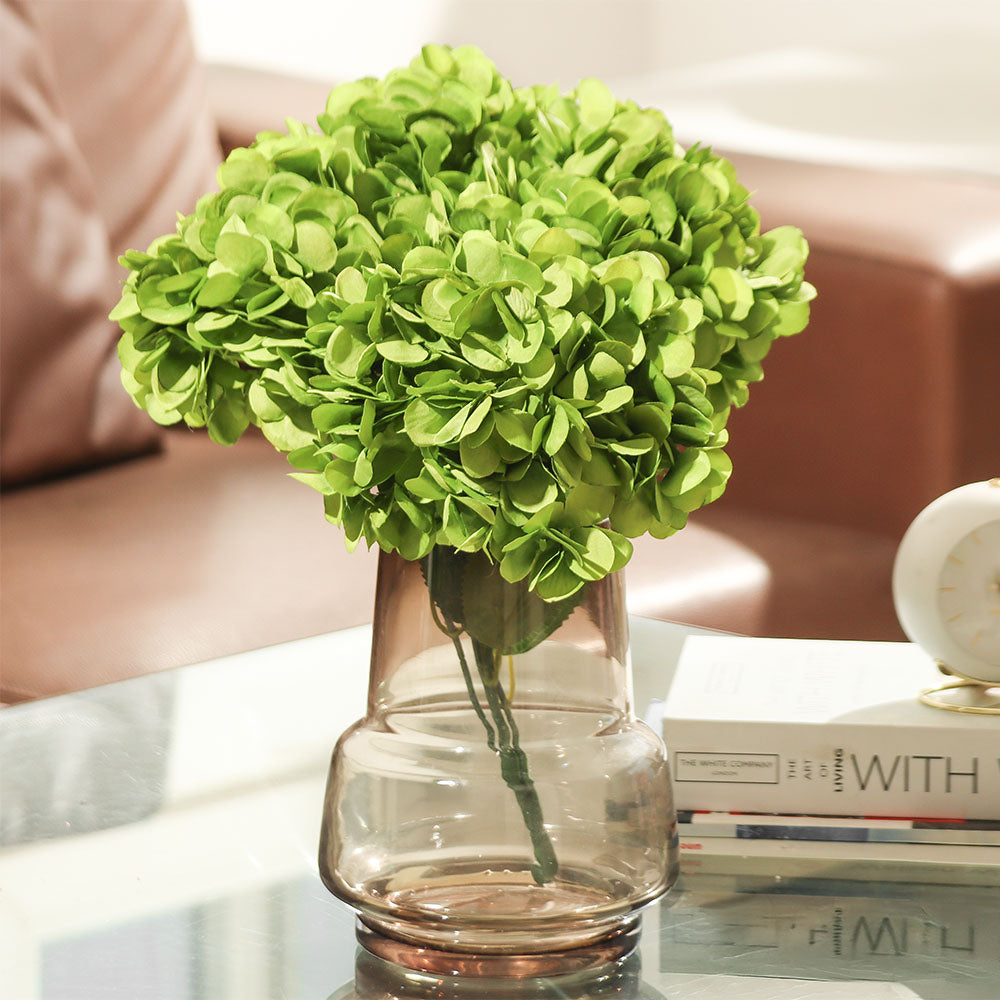 Lacecap Hydrangeas Faux Stem - Emerald