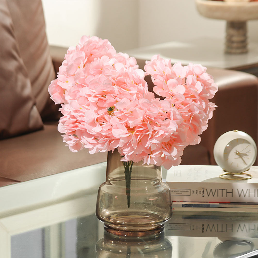 Lacecap Hydrangeas Faux Stem - Light Pink