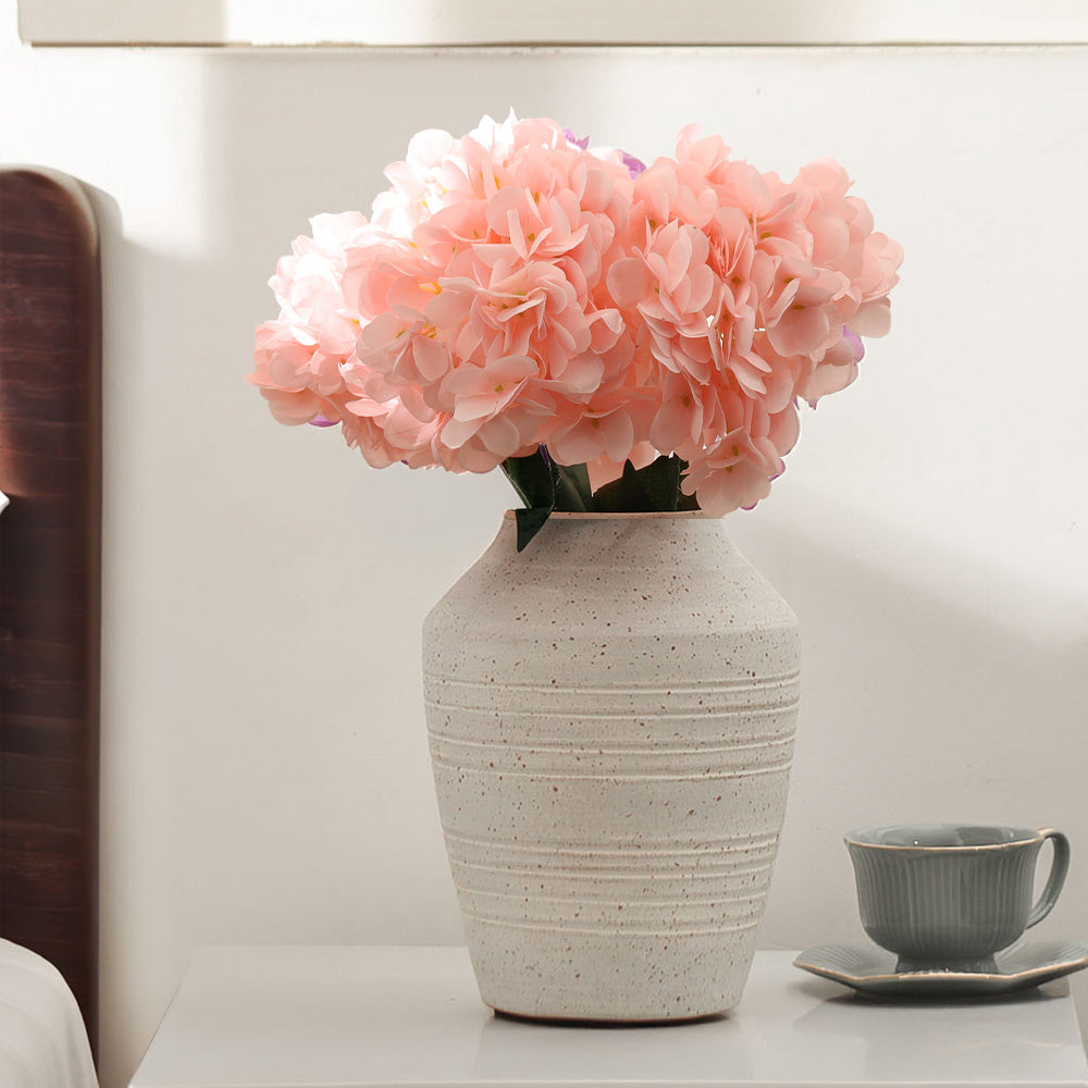 Lacecap Hydrangeas Faux Stem - Light Pink