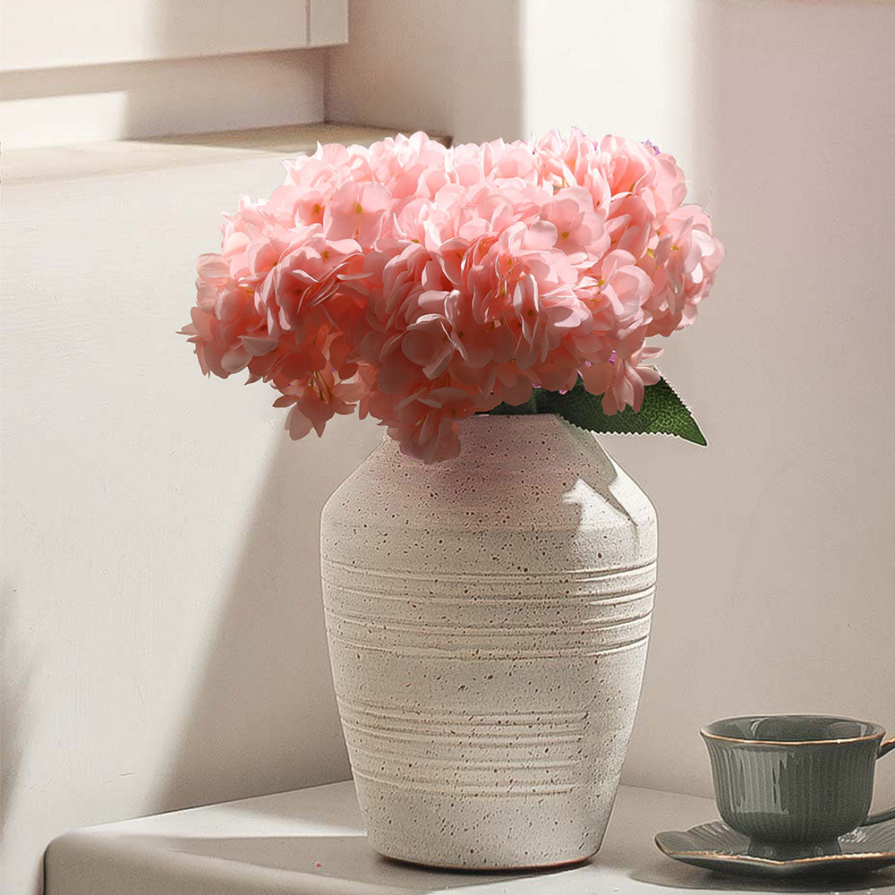 Lacecap Hydrangeas Faux Stem - Light Pink