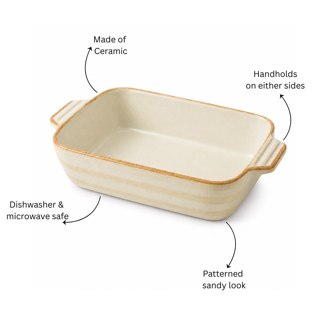 Lacuna Baking Dish - Glossy Sand