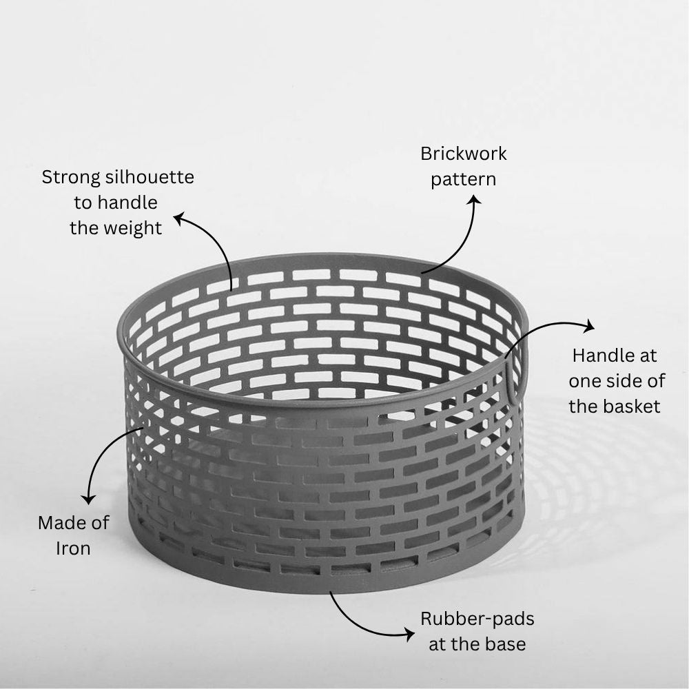 Lana Metal Basket Small - Grey