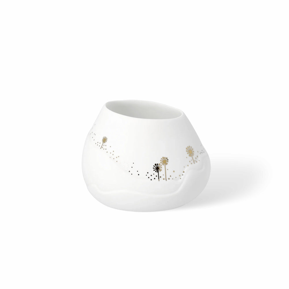 Porcelain Asymmetrical Tealight Holder - Flower Meadow
