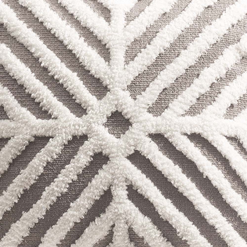 Lattice Tufted Knitted Cushion Cover 45x45cm - Grey White