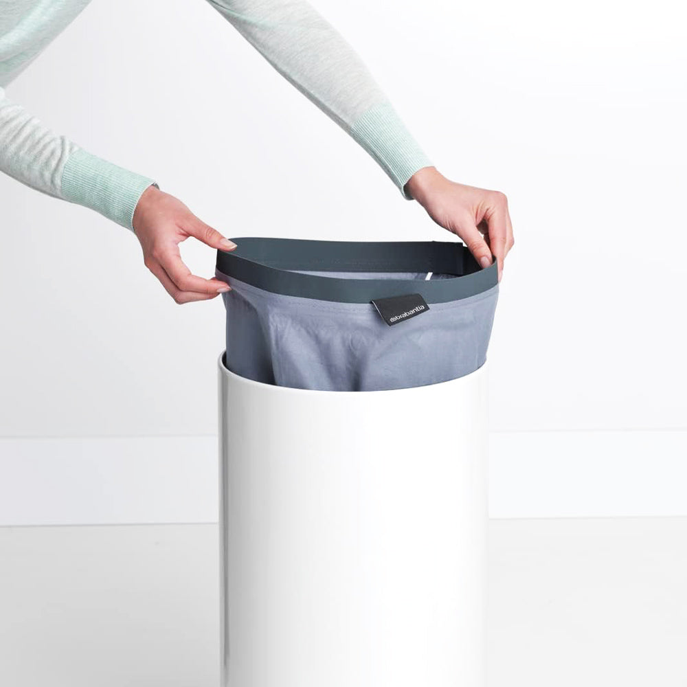 Laundry Bin with Cork Lid 35L - White