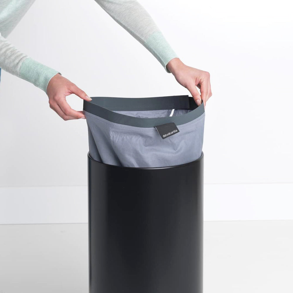 Laundry Bin with Cork Lid 35L - Matte Black