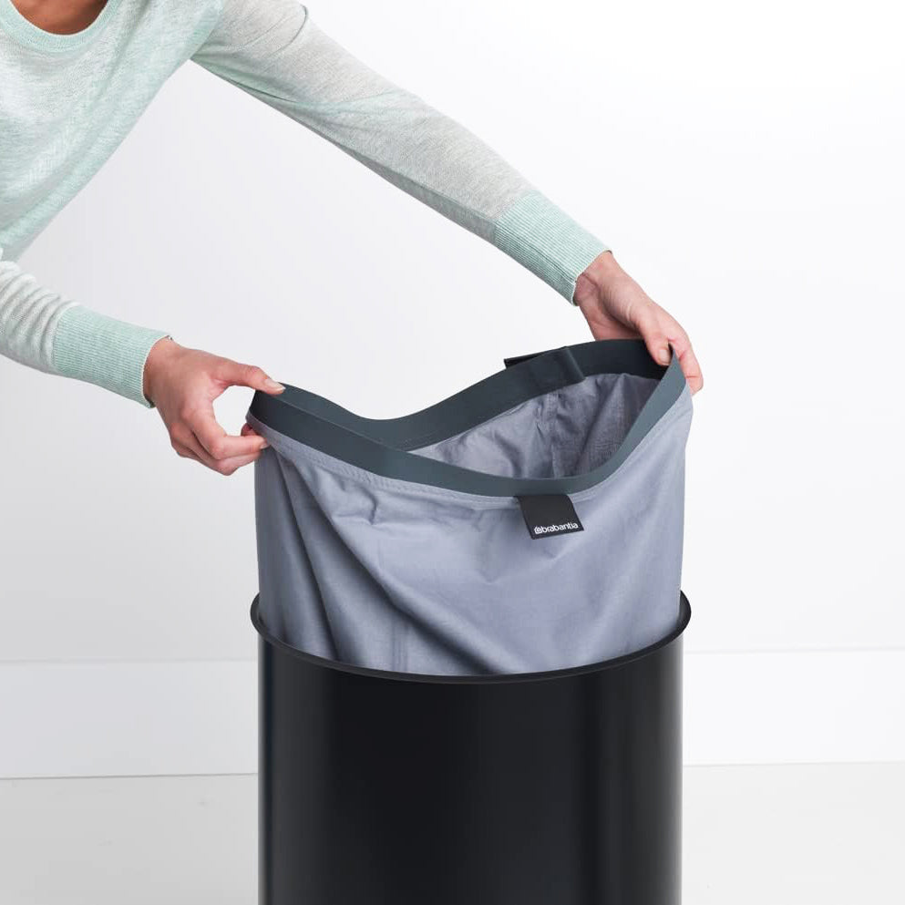 Laundry Bin with Cork Lid 60L - Matte Black