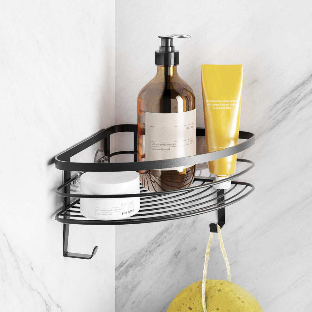 Lava Curved Corner Shelf - Black