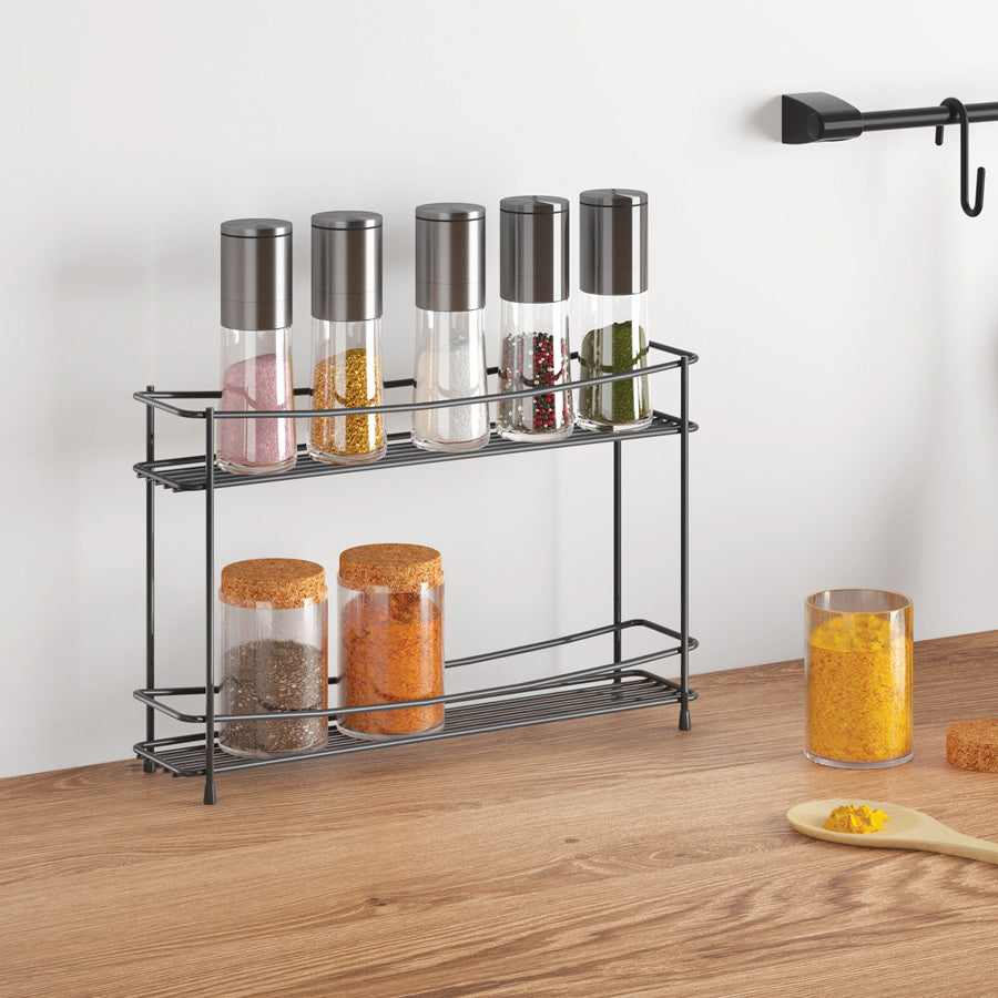 Lava 2-Tier Spice Rack - Black