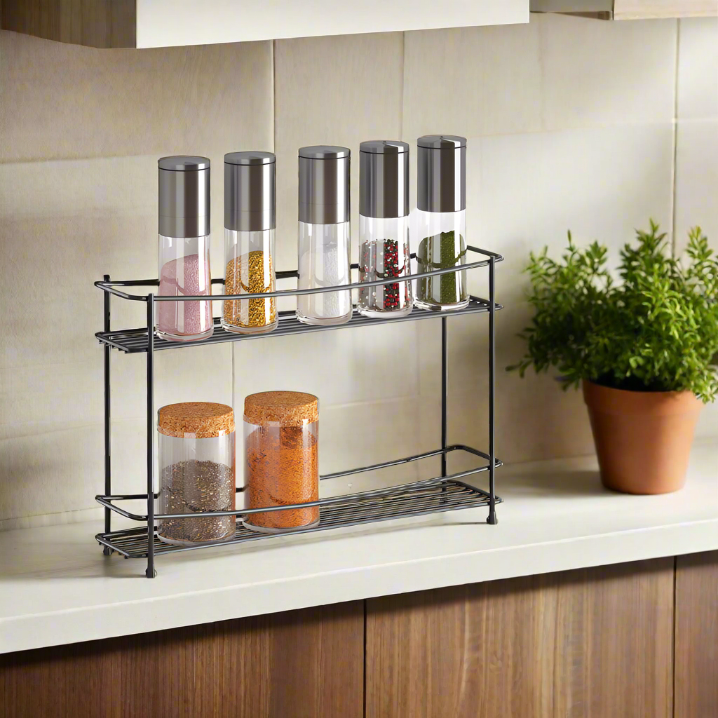 Lava 2-Tier Spice Rack - Black