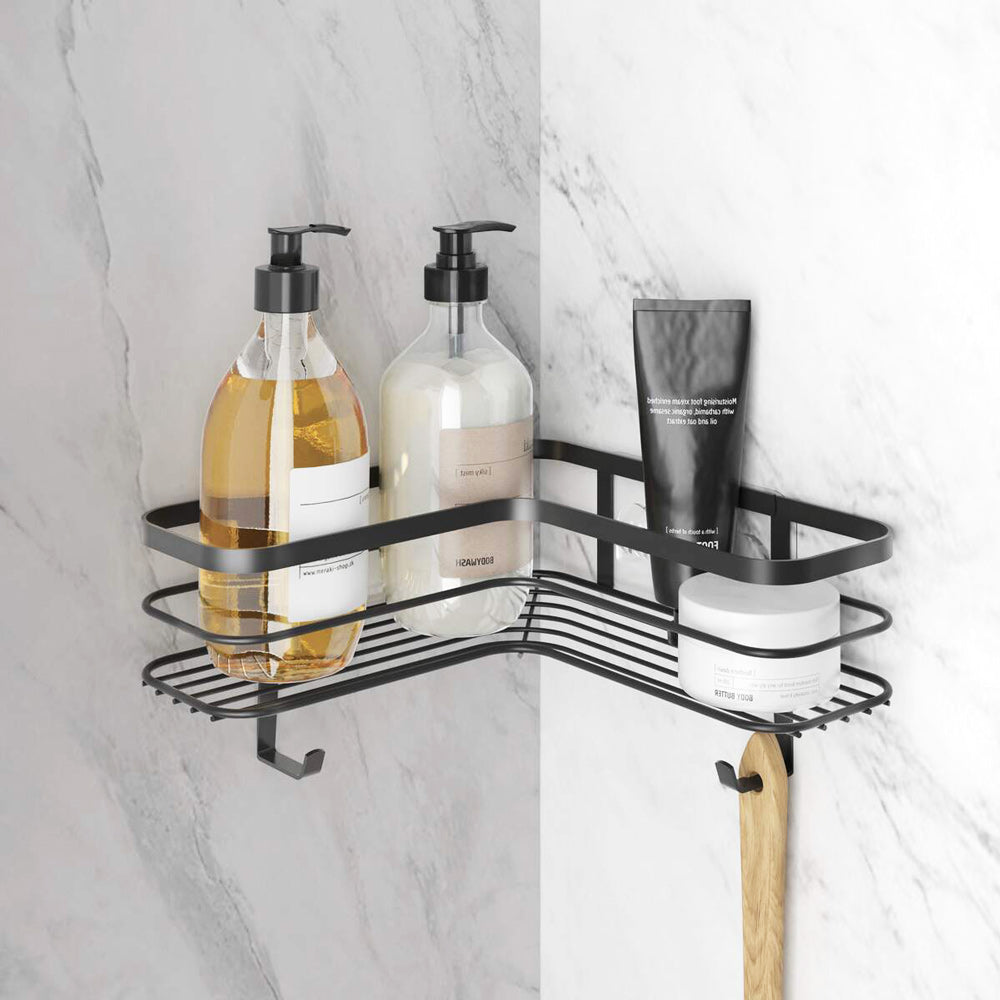 Lava L-Shaped Corner Shelf - Black