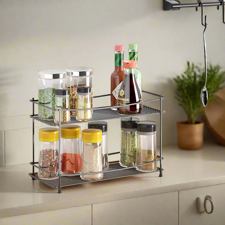 Lava Oregano 2-Tier Storage Rack - Black