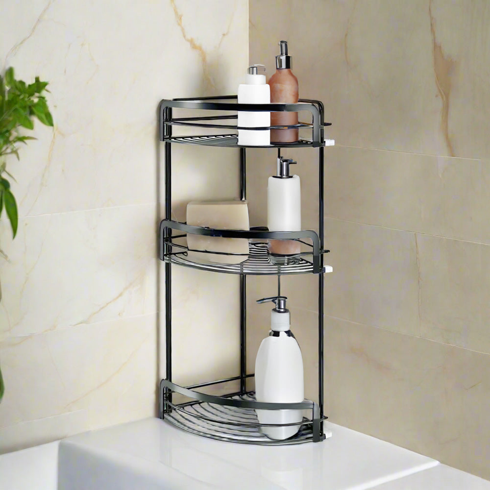 Lava Origin 3-Tier Corner Shelf - Black