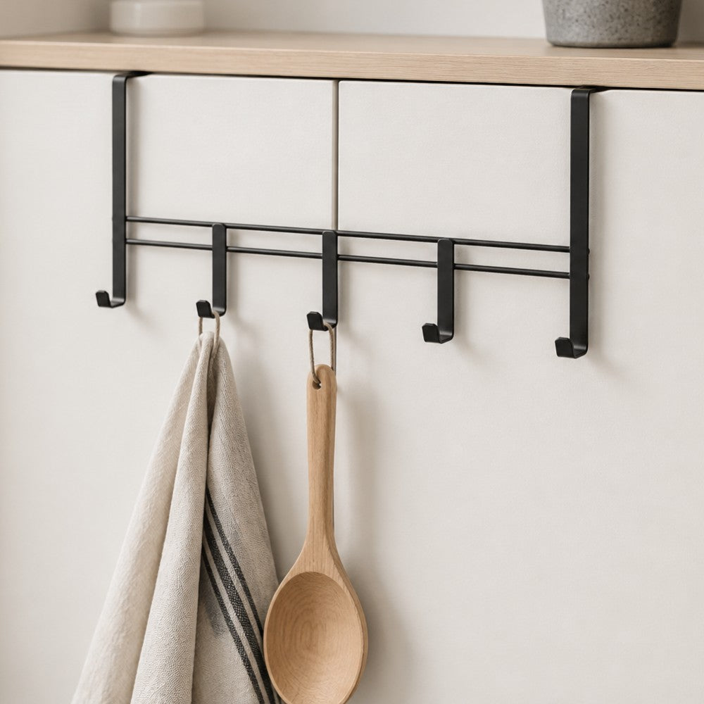 Lava Over the Door Bar With Hooks - Black