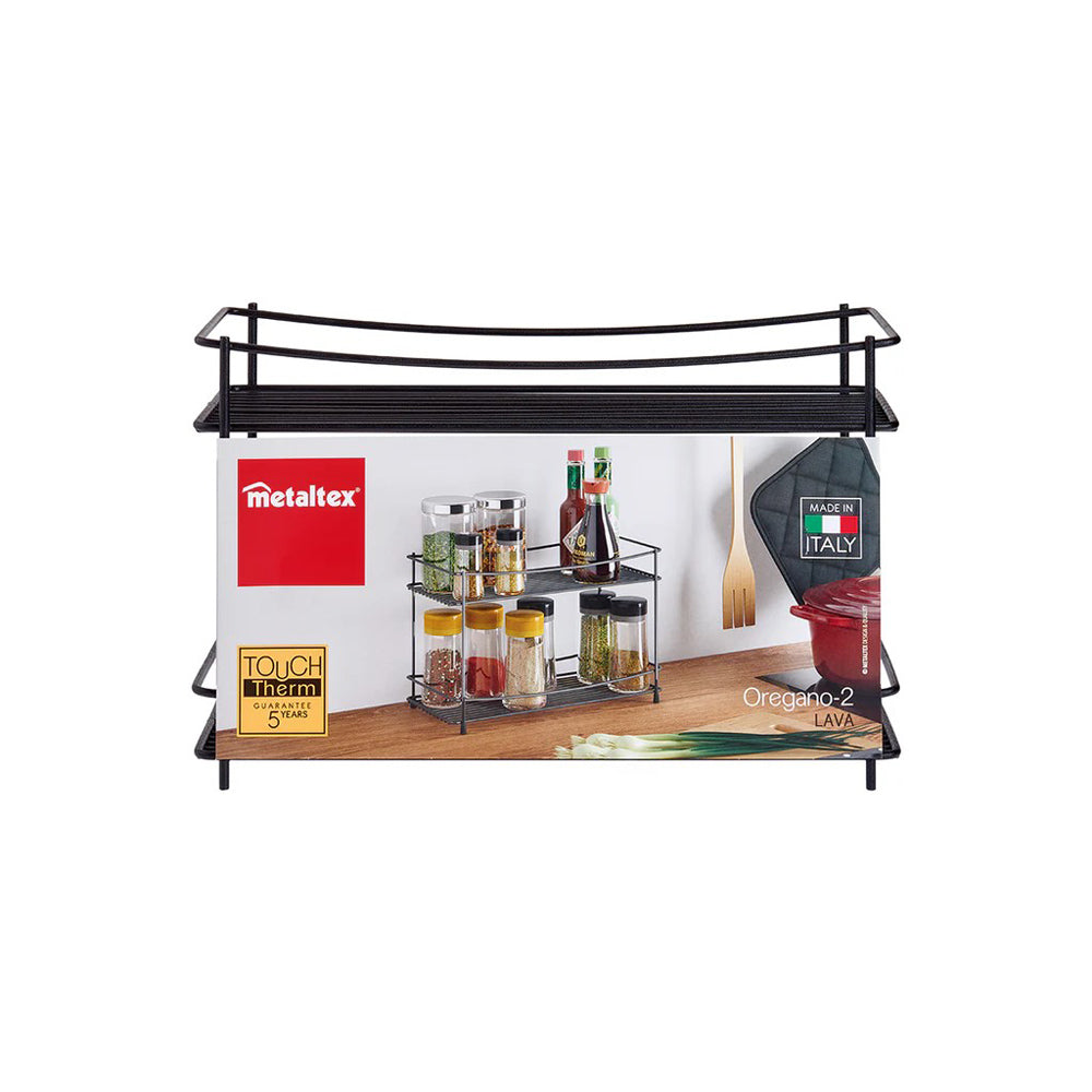 Lava Oregano 2-Tier Storage Rack - Black