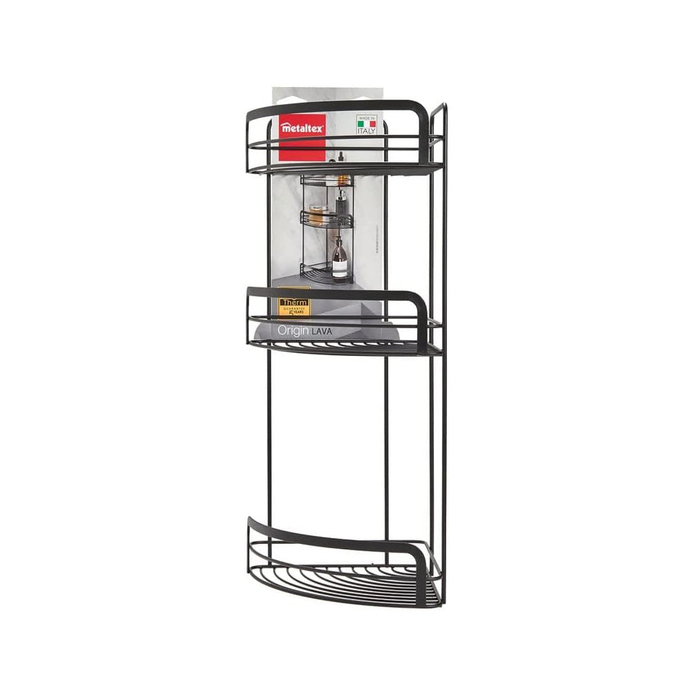 Lava Origin 3-Tier Corner Shelf - Black