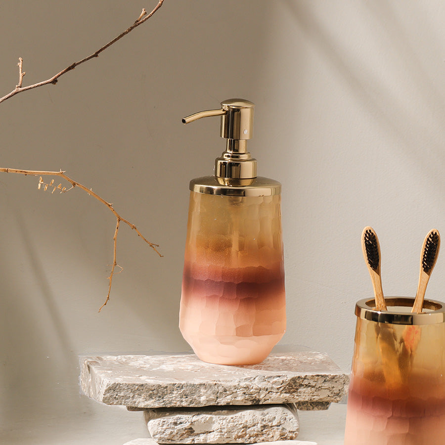 Iris Glass Soap Dispenser - Pink Ombre