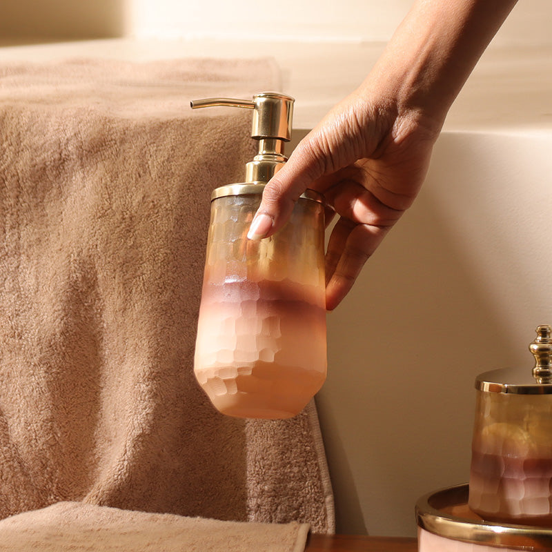 Iris Glass Soap Dispenser - Pink Ombre