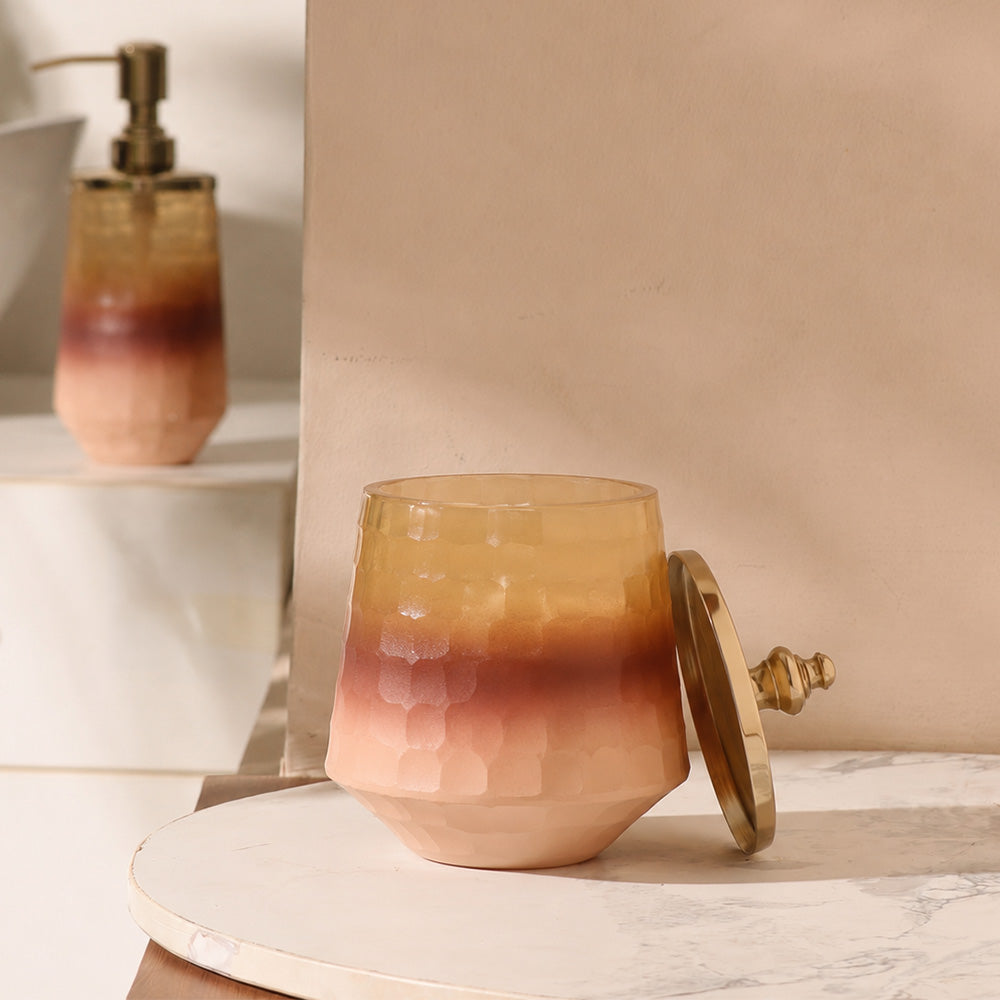 Iris Glass Storage Jar - Pink Ombre