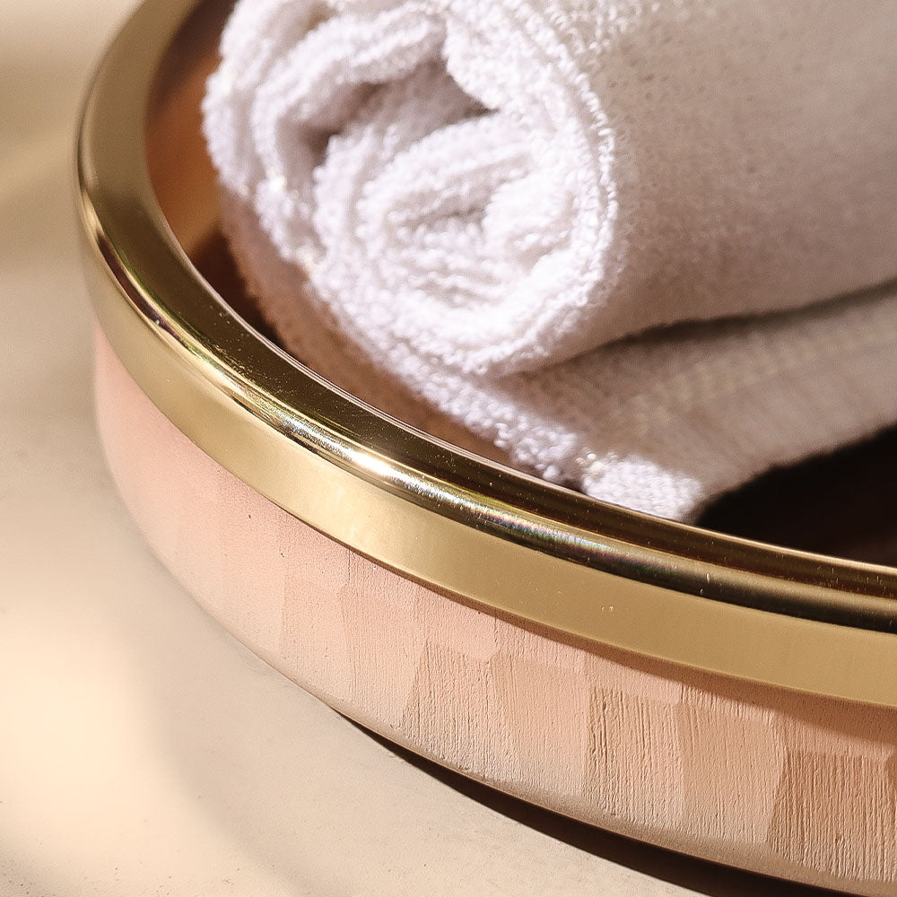 Iris Glass Round Vanity Tray - Pink Ombre