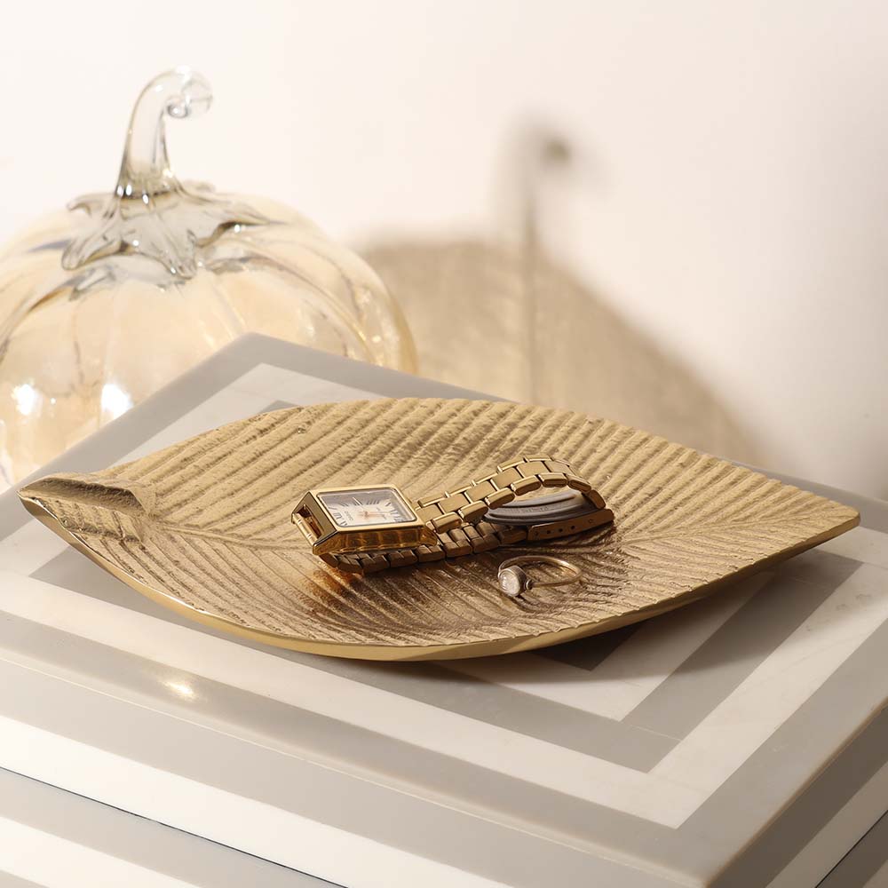 Leaf Decorative Tray - Gold
