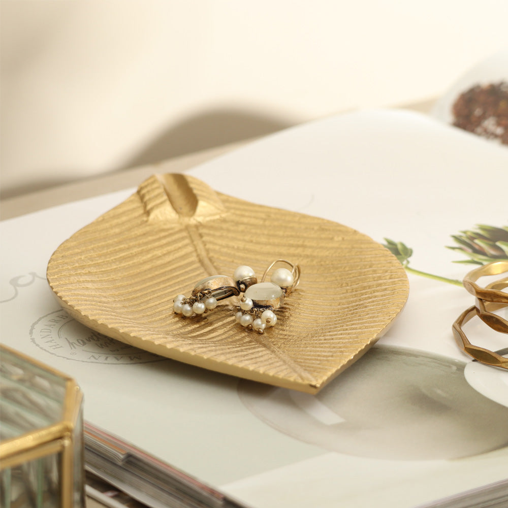Leaf Decorative Tray - Gold