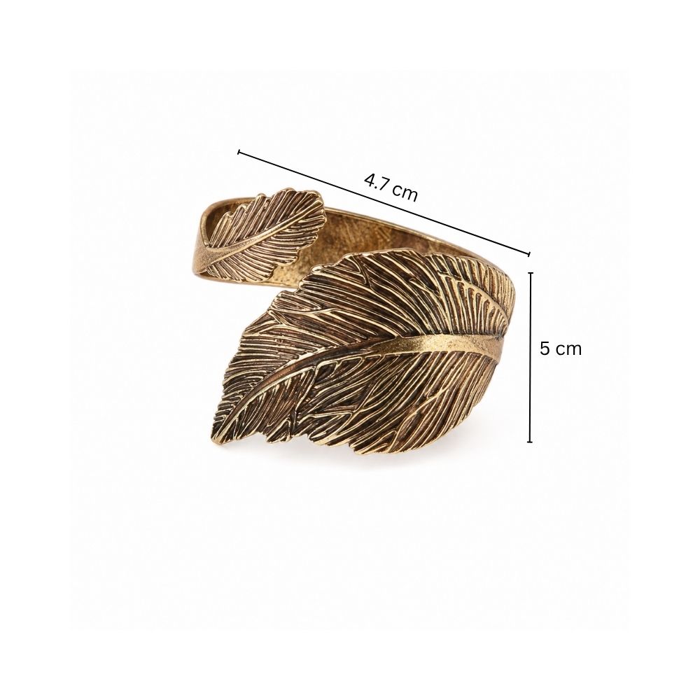 Leaf Napkin Rings, Set of 6 - Brass