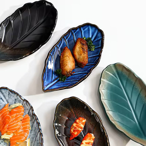 Leaf Serving Plate - Royal Blue