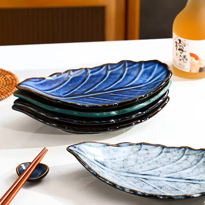 Leaf Serving Plate - Royal Blue