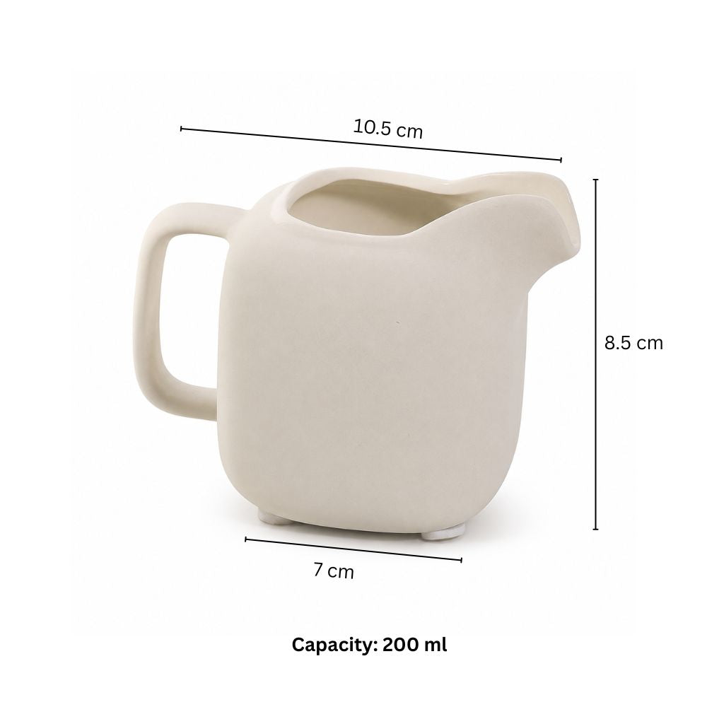 Leah Ceramic Milk Jug - Ivory