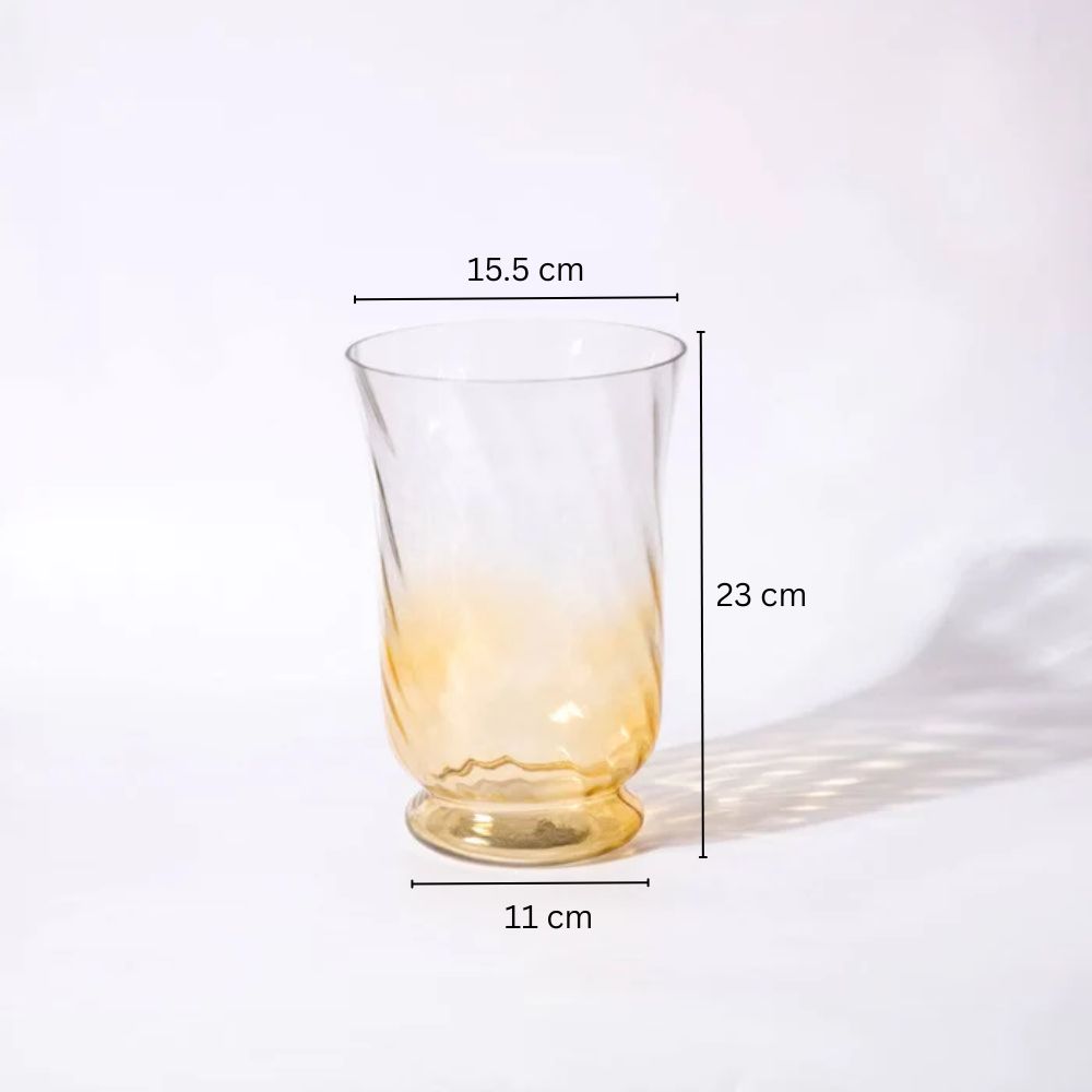 Leana Glass Hurricane Medium - Amber