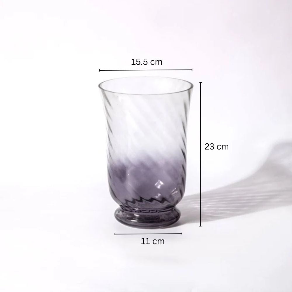 Leana Glass Hurricane Medium - Grey