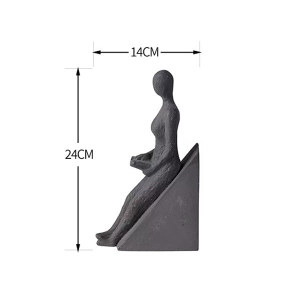 Leaning Woman Triangular Sculpture - Grey