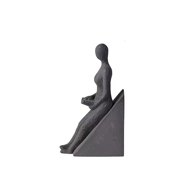 Leaning Woman Triangular Sculpture - Grey