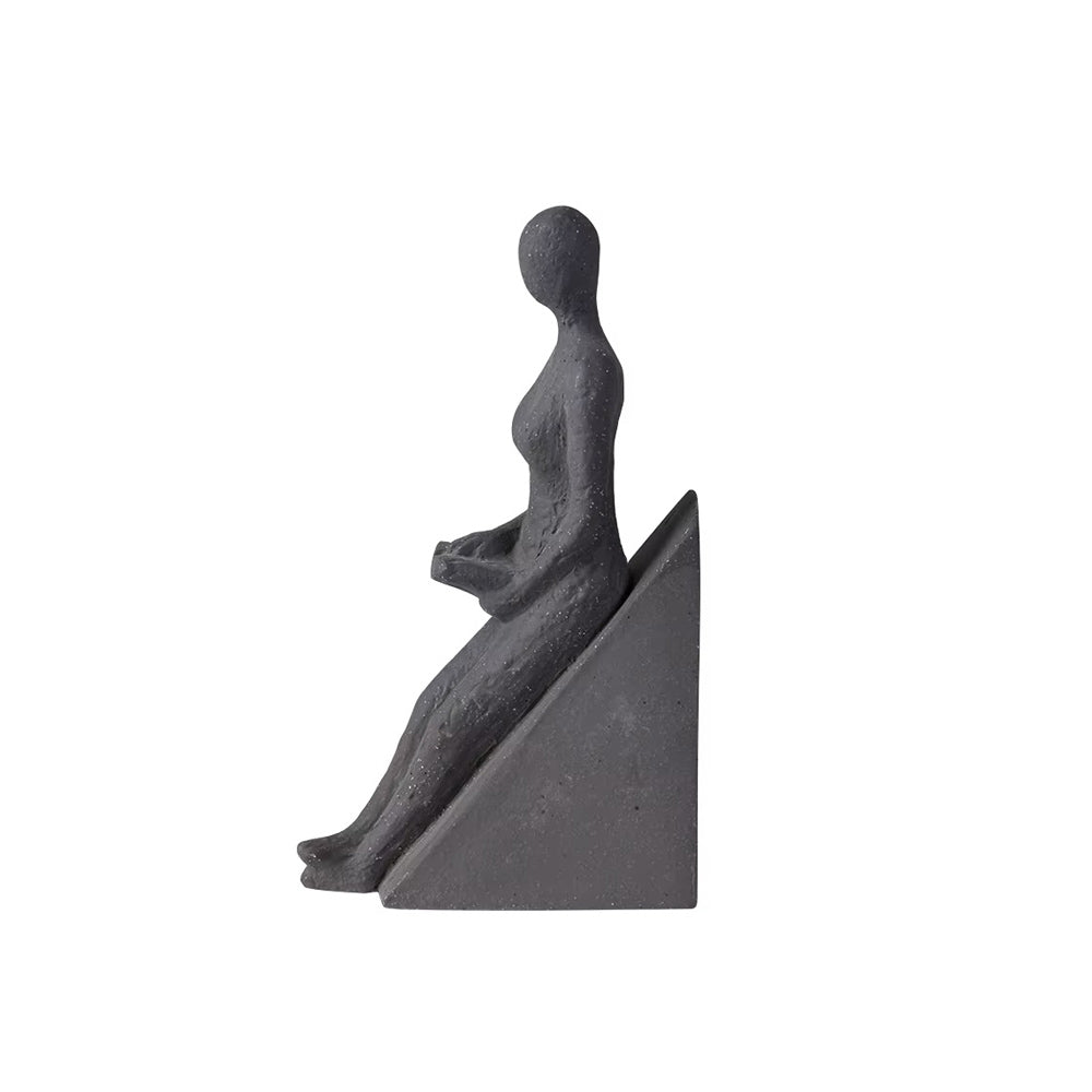 Leaning Woman Triangular Sculpture - Grey