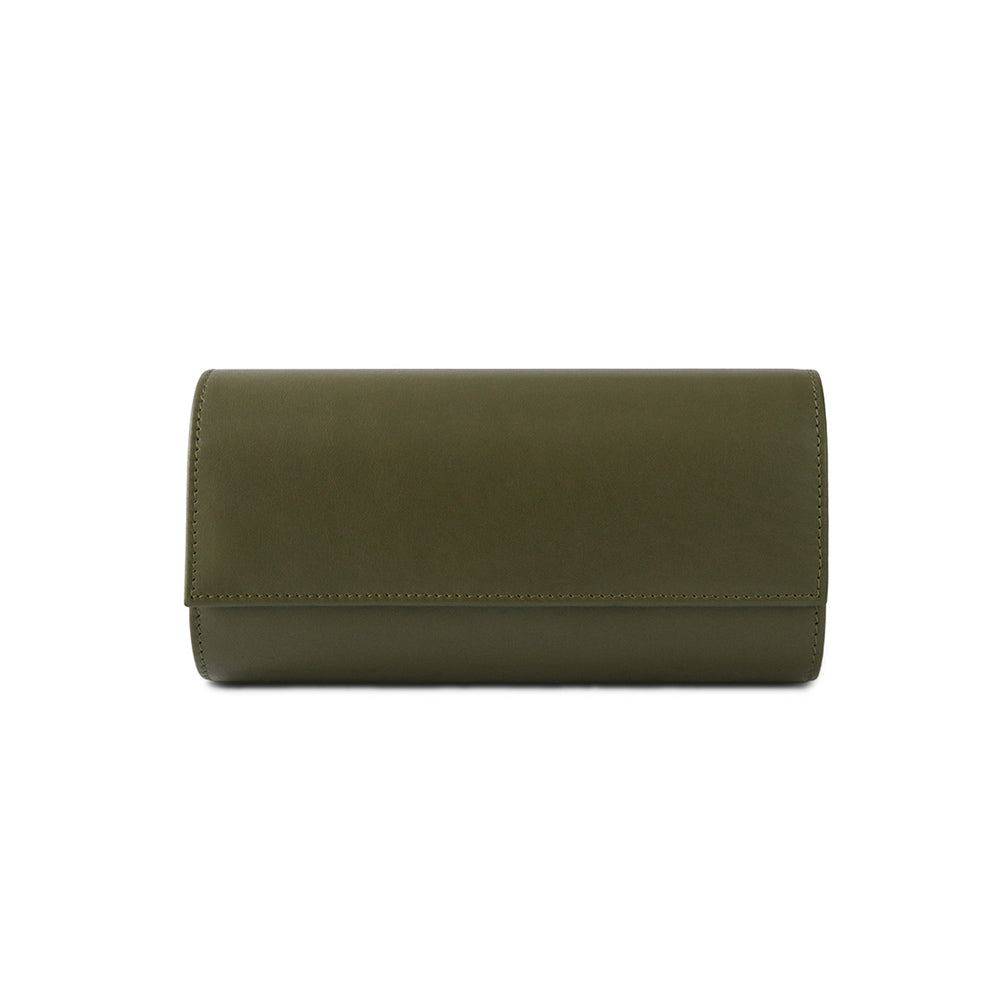 Leather Multi Watch Case - Olive Green