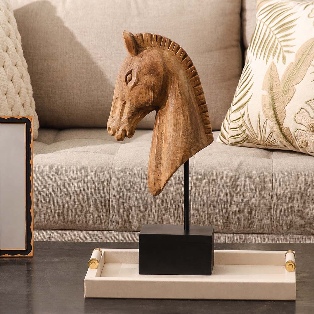Legion Horse Wooden Sculpture Large - Natural
