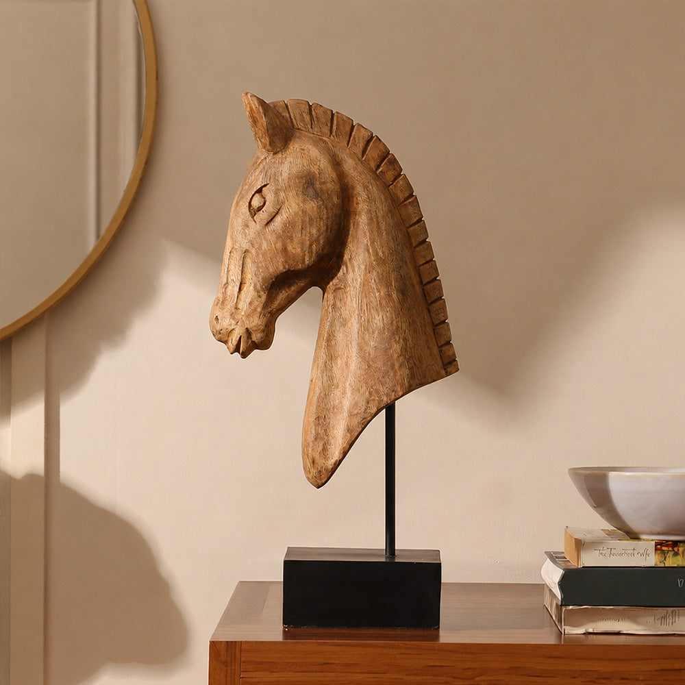 Legion Horse Wooden Sculpture Large - Natural