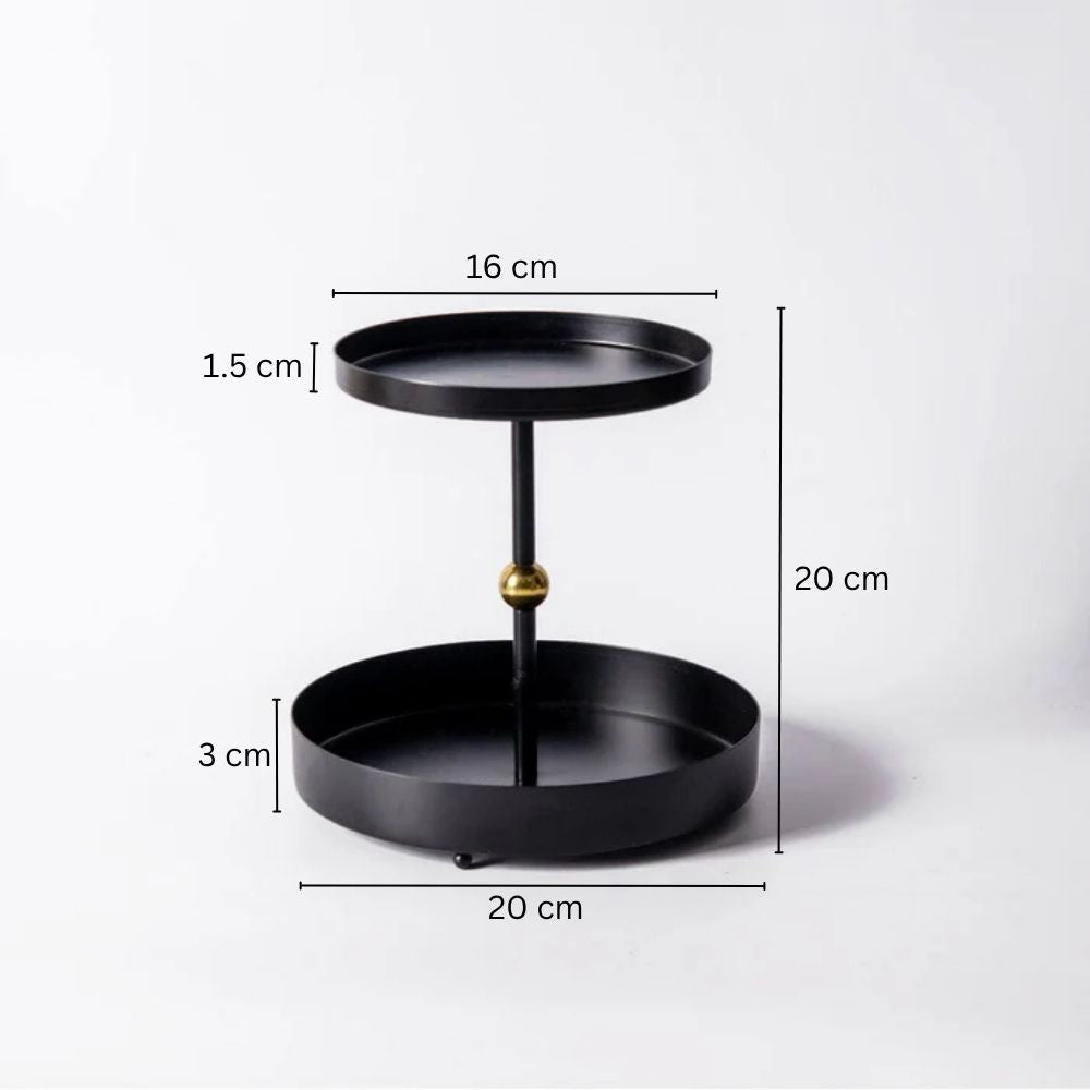 Liam 2-Tier Tray - Black Gold