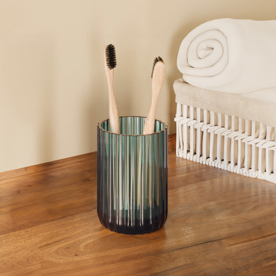 Lido Glass Toothbrush Tumbler - Bluish Green