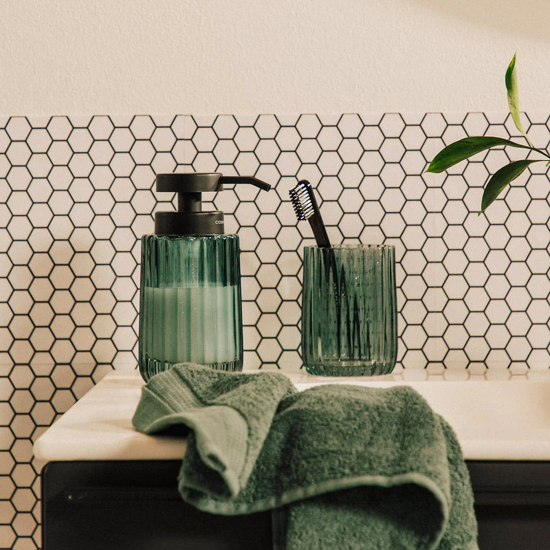 Lido Glass Toothbrush Tumbler - Bluish Green