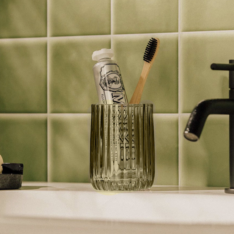 Lido Glass Toothbrush Tumbler - Forest