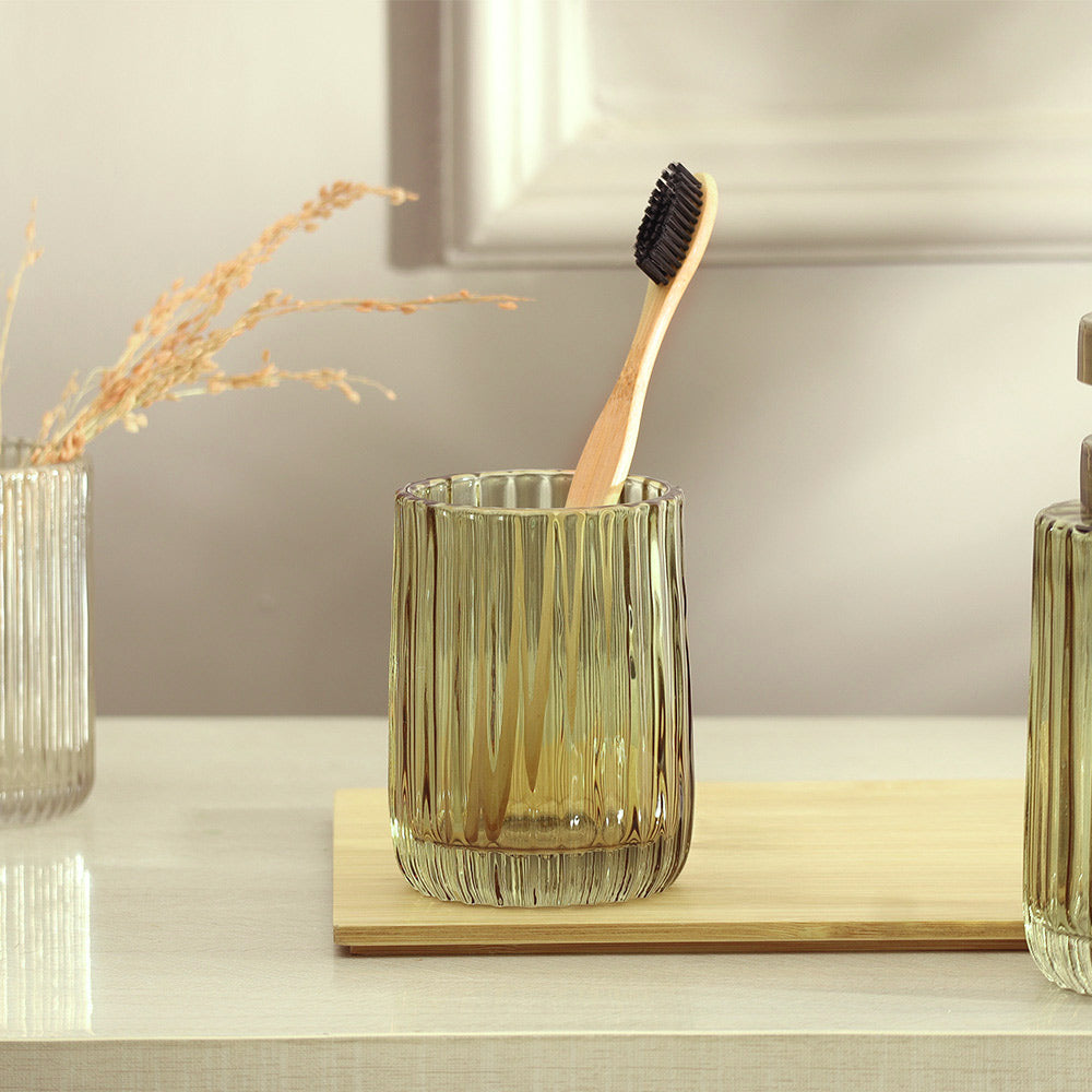 Lido Glass Toothbrush Tumbler - Forest