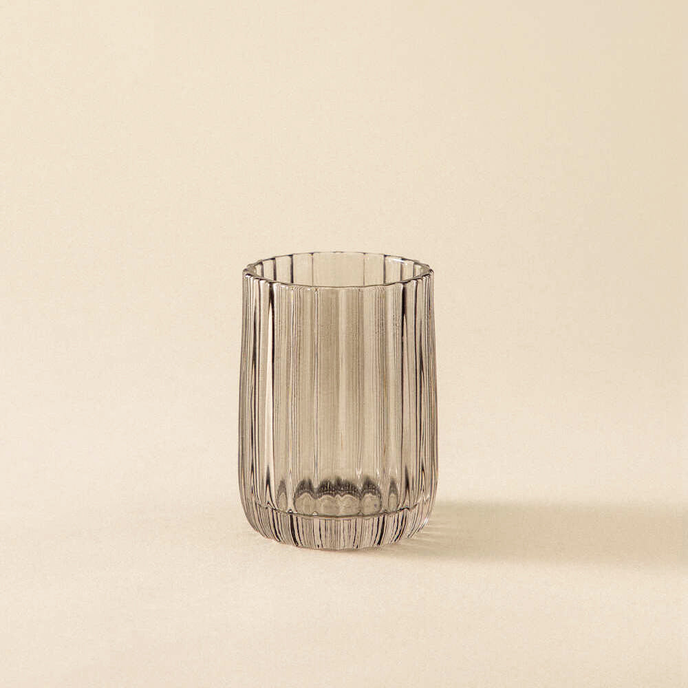 Lido Glass Toothbrush Tumbler - Smoke Grey