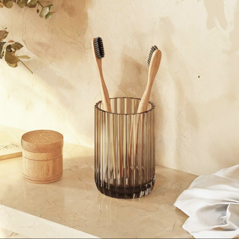 Lido Glass Toothbrush Tumbler - Smoke Grey