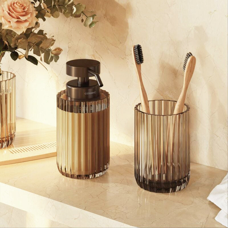 Lido Glass Toothbrush Tumbler - Smoke Grey