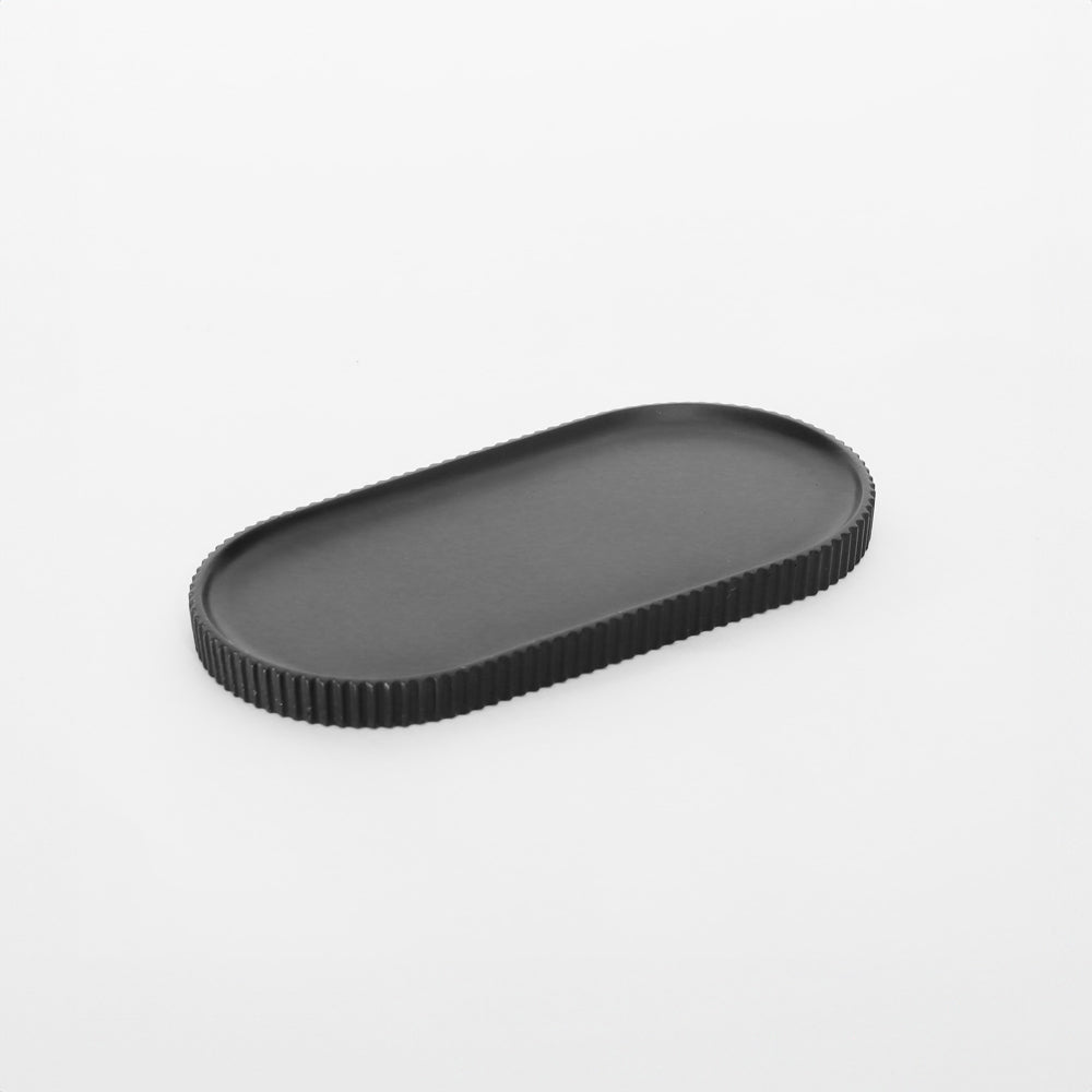 Lines Oval Tray - Black